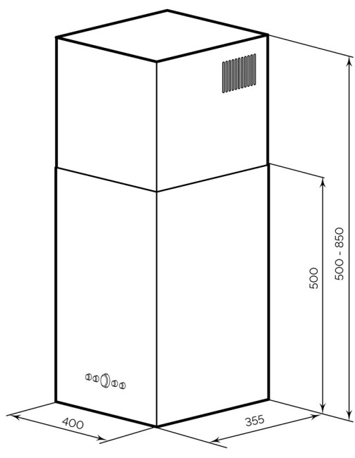 Каминная вытяжка Lex Mono 400 Black