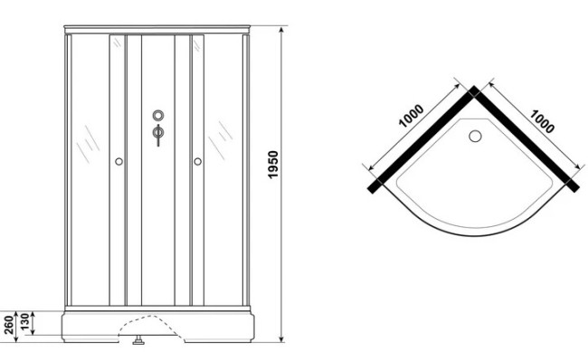 Душевая кабина Niagara Promo P100/26/MT/BK Душевая кабина Niagara Promo P100/26/MT/BK