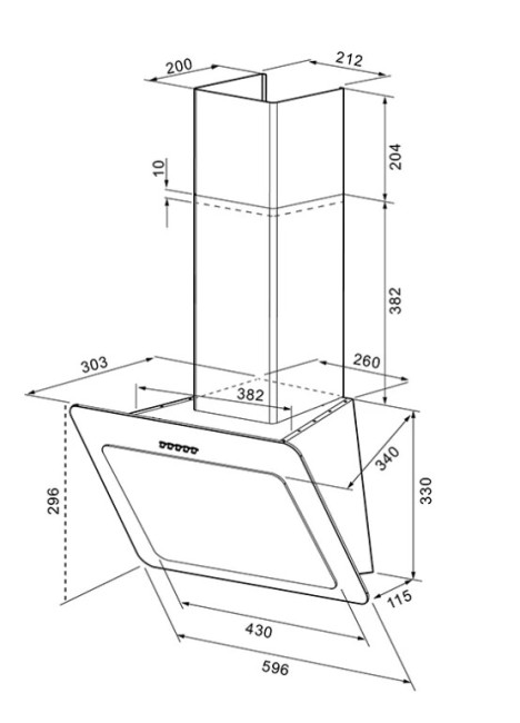 Каминная вытяжка Krona Liva S 600 black