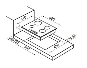 Встраиваемая газовая варочная панель Ardesia SL 6V4 GT X