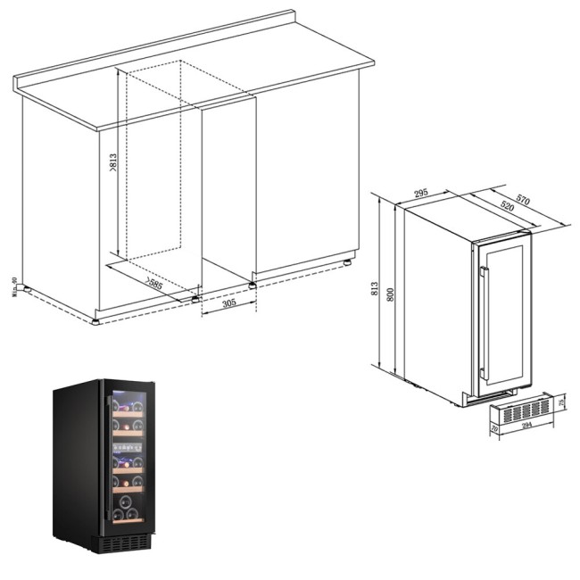 Винный шкаф Temptech PRESX30DB