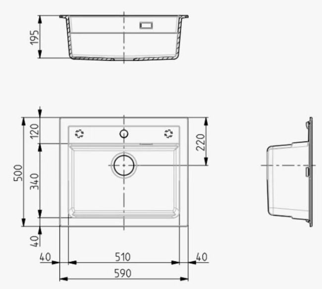 Кухонная мойка Alveus ATROX 30 CONCRETE-G81 серый (1131995)