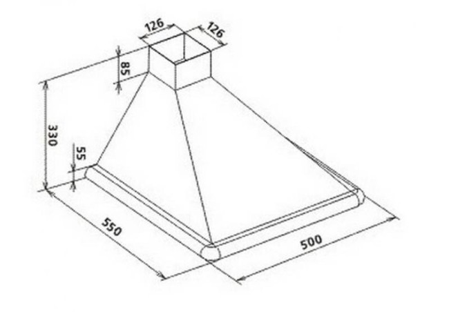 Каминная вытяжка Elikor Сатурн 50 алюминий/металл/хром