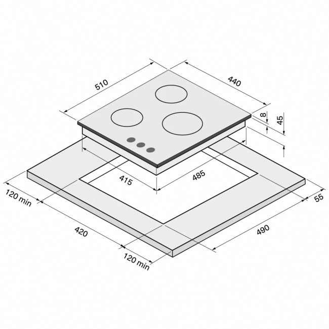 Встраиваемая газовая варочная панель Krona Hagel 45 WH W Встраиваемая газовая варочная панель Krona Hagel 45 WH W