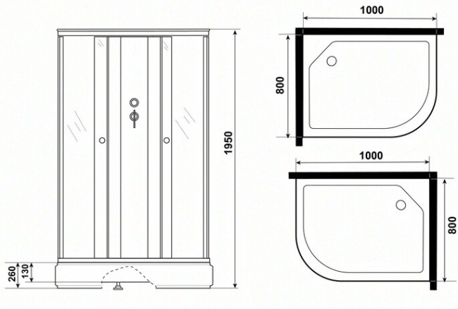 Душевая кабина Niagara Promo P100/80/26L/MT/BK Душевая кабина Niagara Promo P100/80/26L/MT/BK