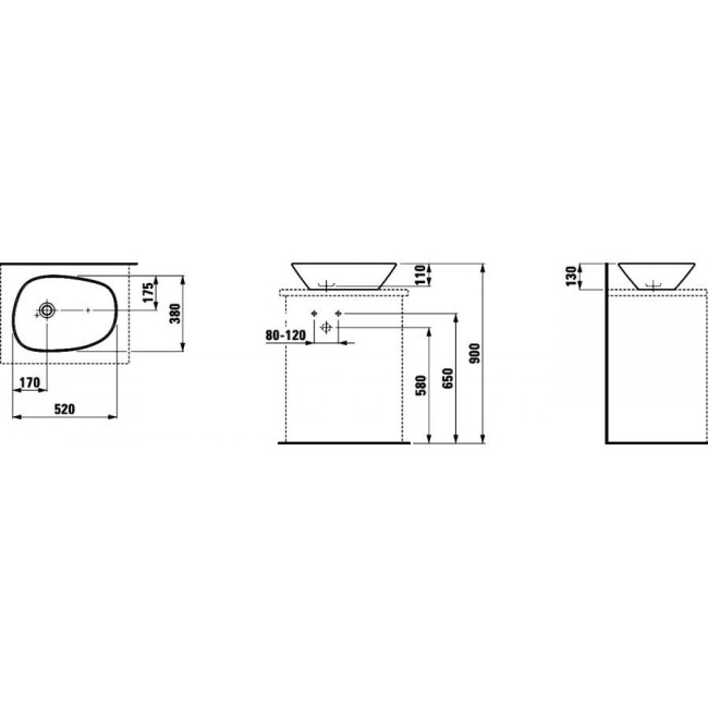 Раковина Laufen Palomba 8.1680.2.000.112.1