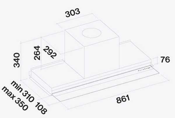 Встраиваемая вытяжка Falmec Virgola No-Drop Touch 90 Встраиваемая вытяжка Falmec Virgola No-Drop Touch 90