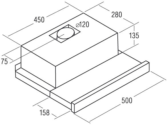 Встраиваемая вытяжка Cata TF 5060 GWH
