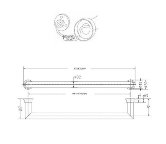 Полотенцесушитель электрический Margaroli Sereno 62147BB Полотенцесушитель электрический Margaroli Sereno 62147BB