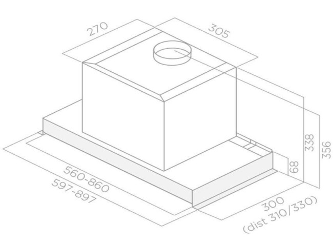Встраиваемая вытяжка Elica Glass Out IX/A/60