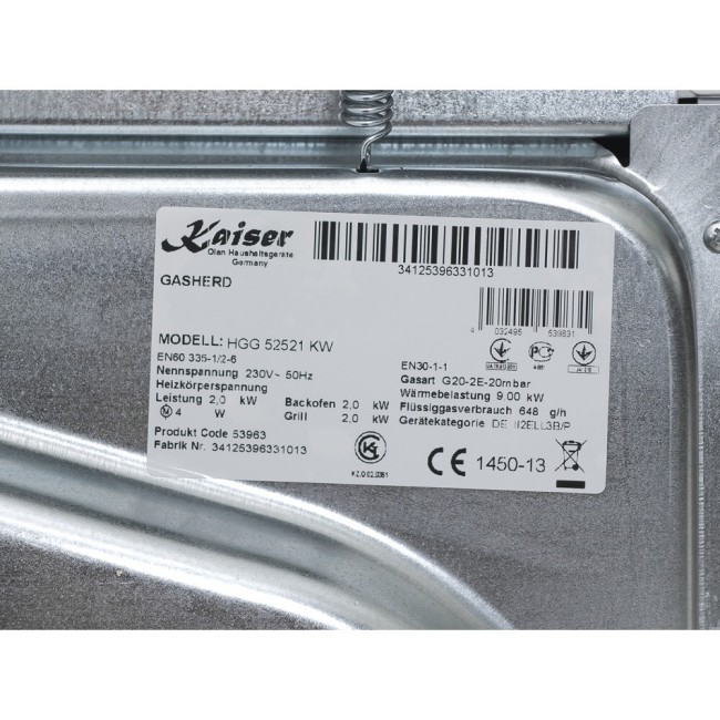 Газовая плита Kaiser HGG 52521 KW Eco