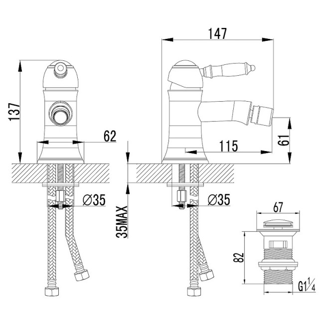 Смеситель для биде Lemark Villa LM4808C Смеситель для биде Lemark Villa LM4808C
