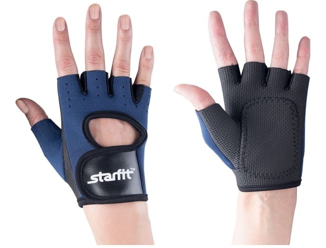Перчатки для фитнеса Starfit SU-107 синий/черный L Перчатки для фитнеса Starfit SU-107 синий/черный L
