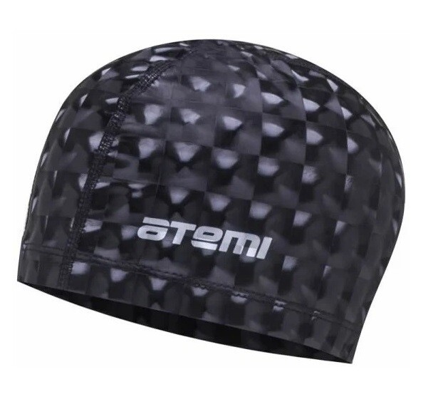 Шапочка для плавания Atemi PU200 черный 3D Шапочка для плавания Atemi PU200 черный 3D