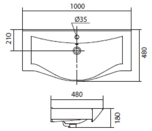 Раковина для мебели Aquaton Беверли-100 (1WH302502)
