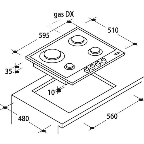 Встраиваемая газовая варочная панель Candy CPG 64 SQPX Встраиваемая газовая варочная панель Candy CPG 64 SQPX