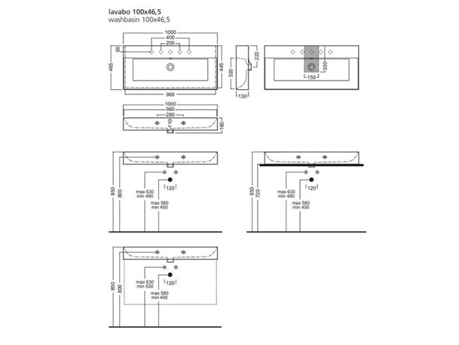 Раковина подвесная Hatria BAHIA (BH1000465011TS0) белый