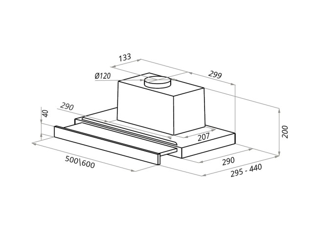 Встраиваемая вытяжка Ciarko Turbo 60 GIV