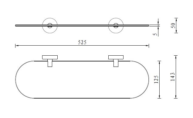 Полка стеклянная AM.PM Move A7M34700