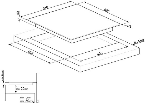 Встраиваемая электрическая варочная панель Smeg SE364TD