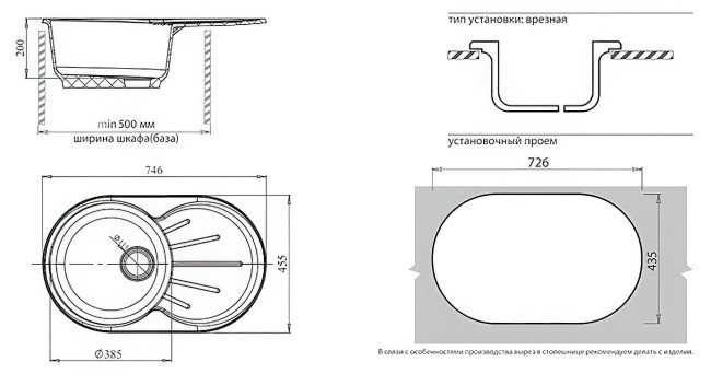 Кухонная мойка GranFest Rondo GF-R750L светло-розовый Кухонная мойка GranFest Rondo GF-R750L светло-розовый
