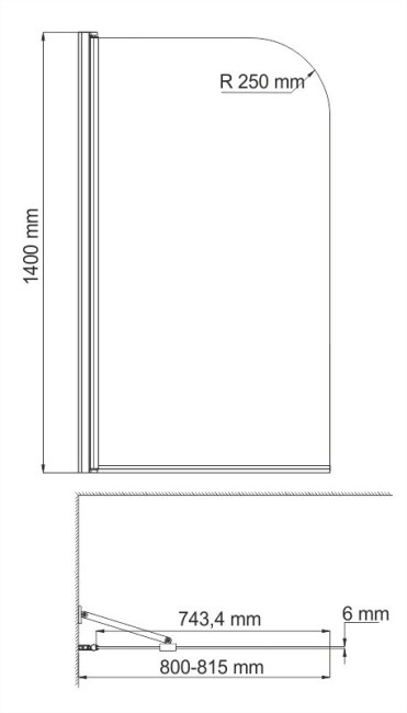 Душевая шторка WasserKraft Leine 35P01-80 Fixed