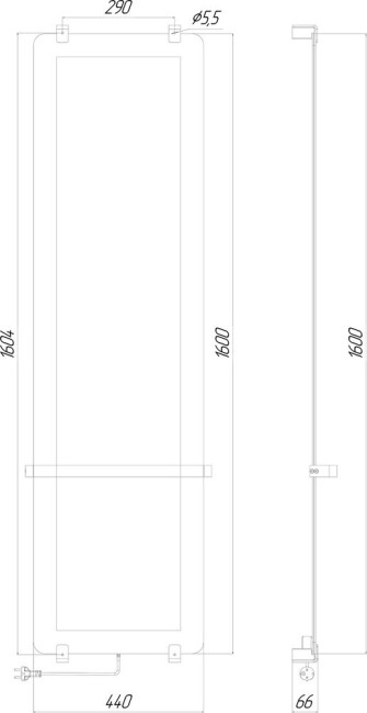 Полотенцесушитель электрический ALLEN BRAU 8.21005.GL Полотенцесушитель электрический ALLEN BRAU 8.21005.GL