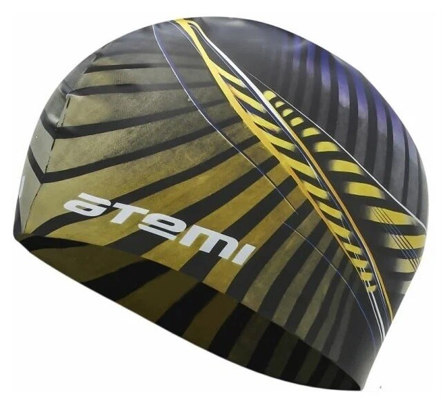 Шапочка для плавания Atemi PSC422 силикон, черная (графика)