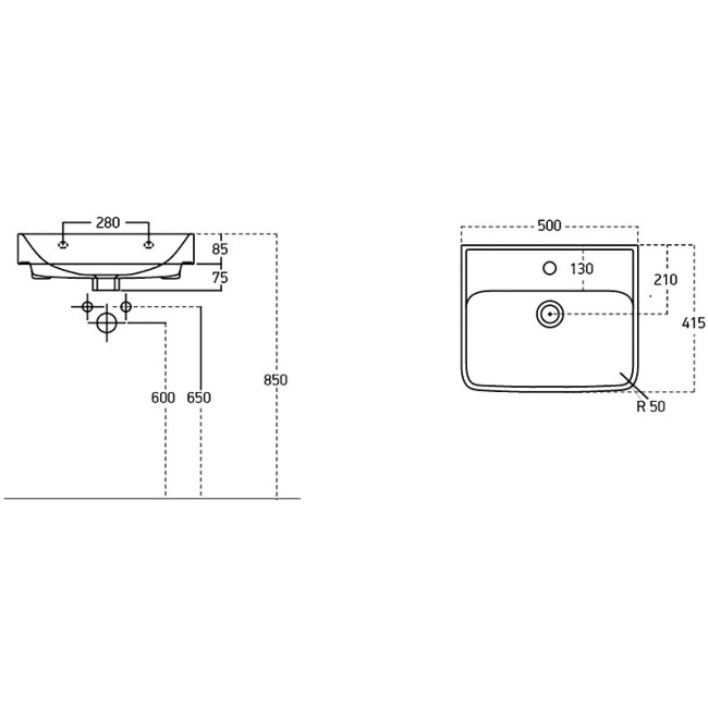 Раковина Dreja Neon 50