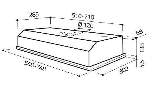 Встраиваемая вытяжка Elica Eliplane LX IX F/80 Встраиваемая вытяжка Elica Eliplane LX IX F/80