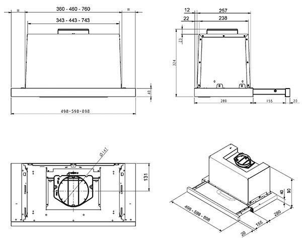 Встраиваемая вытяжка Smeg KSET600HXE
