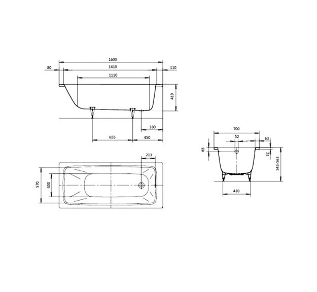 Стальная ванна Kaldewei Cayono 748 Easy-clean (274800013001)