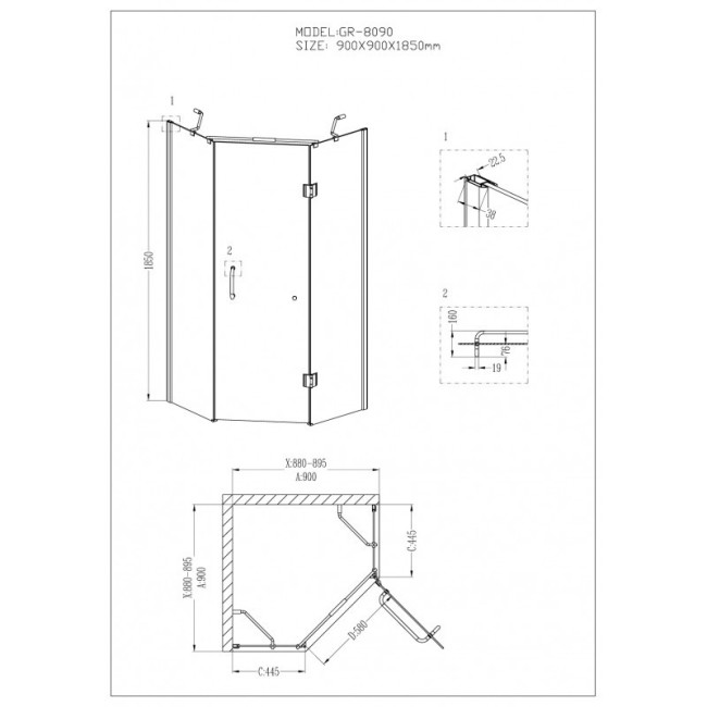 Душевой уголок Grossman GR-8090 Classic Душевой уголок Grossman GR-8090 Classic