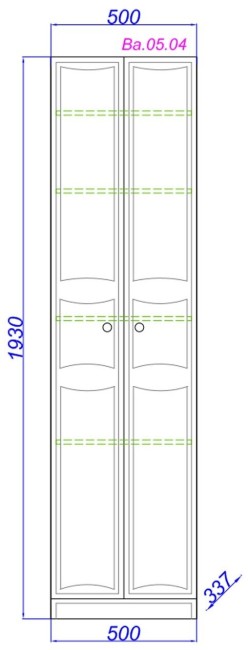 Пенал Aqwella Барселона с полками (Ba.05.04)