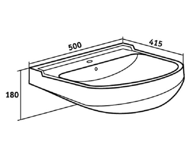 Раковина Runo Classic 50 белый (ВнУМ7RUNO)