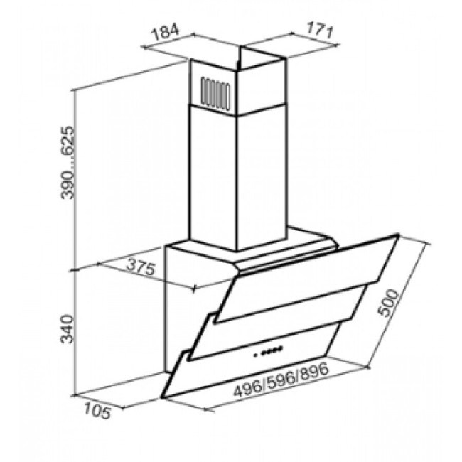 Каминная вытяжка ZorG Vector 700 60 M белый
