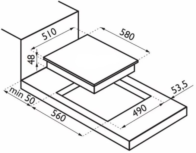 Встраиваемая электрическая варочная панель Ardesia PM 58 RBC