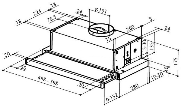 Встраиваемая вытяжка Faber Flexa M6/40 W A50