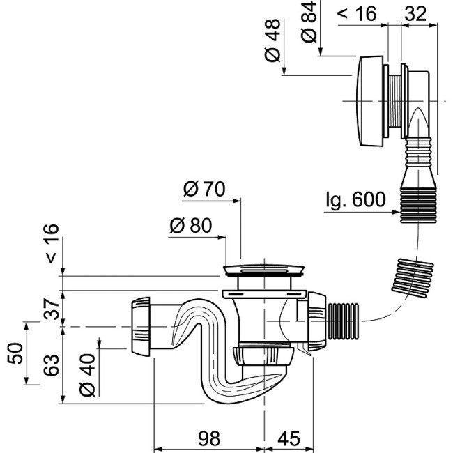 Сифон для ванны Wirquin SB600 (30717569) Сифон для ванны Wirquin SB600 (30717569)