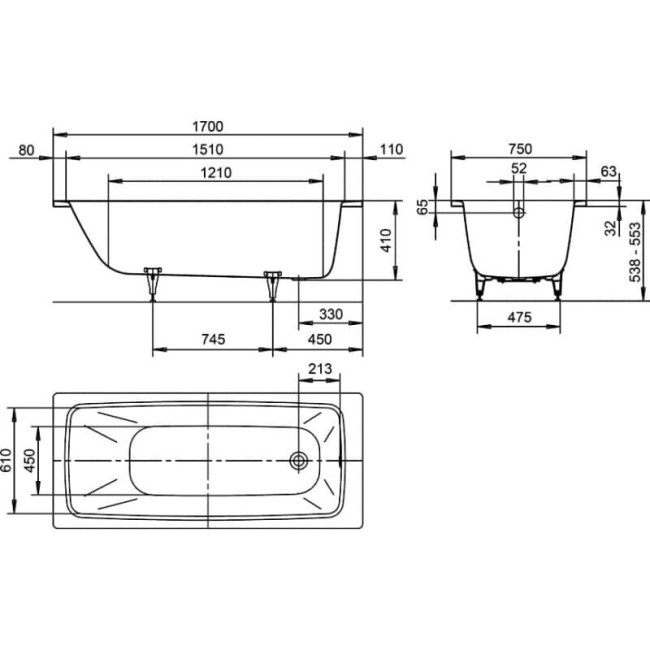 Ванна стальная Kaldewei Cayono 750 (275030003001) Ванна стальная Kaldewei Cayono 750 (275030003001)