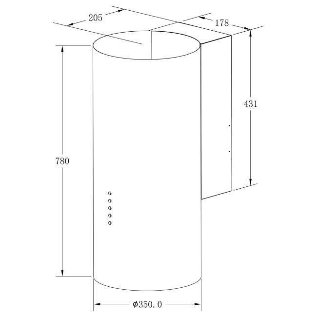 Каминная вытяжка Meferi TUBE35IX Ultra
