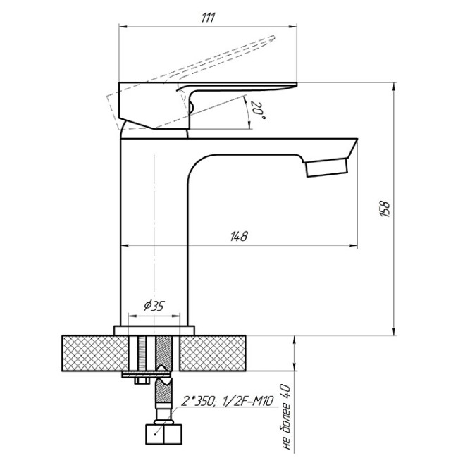 Смеситель для раковины Сантаком Stmira 7017