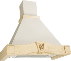 Каминная вытяжка Elikor Грильяж 60 белый муар/ясень белый/патина салатовый