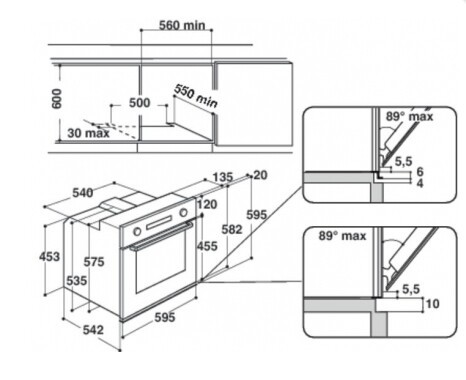 Встраиваемый электрический духовой шкаф Whirlpool AKP 255 NA