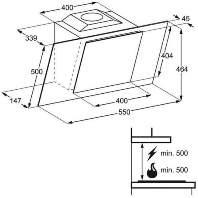 Каминная вытяжка Electrolux EFF 55550 DK