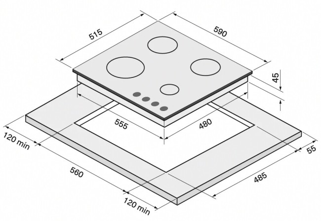 Встраиваемая газовая варочная панель Krona Hagel 60 IX W Встраиваемая газовая варочная панель Krona Hagel 60 IX W