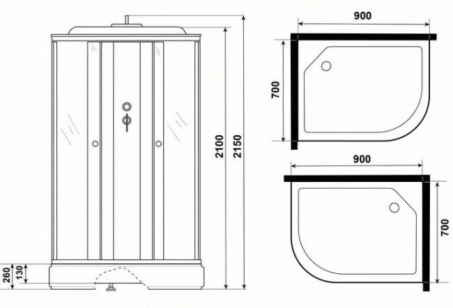 Душевая кабина Niagara Promo P90/70/26R/MT Душевая кабина Niagara Promo P90/70/26R/MT