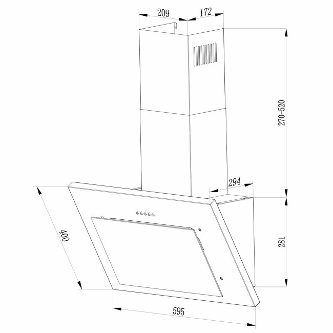 Каминные вытяжки Hebermann HBKH 60.3 B