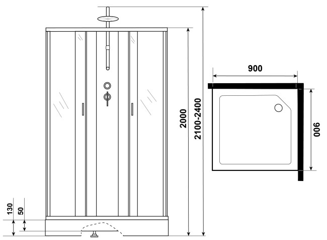 Душевая кабина Niagara NG-1101-14BKTG