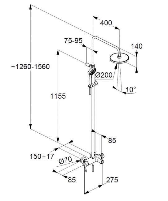 Душевая система Kludi Logo Neo хром (6808305-00)
